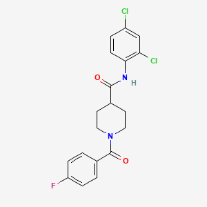 molecular formula C19H17Cl2FN2O2 B3993653 N-(2,4-dichlorophenyl)-1-(4-fluorobenzoyl)piperidine-4-carboxamide 