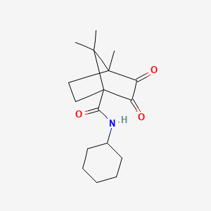 molecular formula C17H25NO3 B3993655 N-cyclohexyl-4,7,7-trimethyl-2,3-dioxobicyclo[2.2.1]heptane-1-carboxamide 