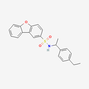 molecular formula C22H21NO3S B3993707 N~2~-[1-(4-ETHYLPHENYL)ETHYL]DIBENZO[B,D]FURAN-2-SULFONAMIDE 