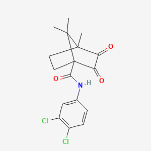 molecular formula C17H17Cl2NO3 B3993773 N-(3,4-dichlorophenyl)-4,7,7-trimethyl-2,3-dioxobicyclo[2.2.1]heptane-1-carboxamide 