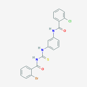 molecular formula C21H15BrClN3O2S B399378 N-[3-({[(2-bromobenzoyl)amino]carbothioyl}amino)phenyl]-2-chlorobenzamide 