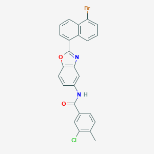 molecular formula C25H16BrClN2O2 B399380 N-[2-(5-bromonaphthalen-1-yl)-1,3-benzoxazol-5-yl]-3-chloro-4-methylbenzamide 