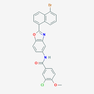 molecular formula C25H16BrClN2O3 B399386 N-[2-(5-bromonaphthalen-1-yl)-1,3-benzoxazol-5-yl]-3-chloro-4-methoxybenzamide 