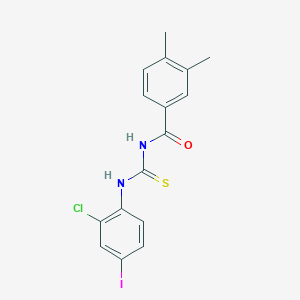 molecular formula C16H14ClIN2OS B399393 N-(2-chloro-4-iodophenyl)-N'-(3,4-dimethylbenzoyl)thiourea 