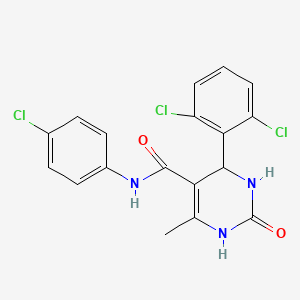 molecular formula C18H14Cl3N3O2 B3993989 N-(4-chlorophenyl)-4-(2,6-dichlorophenyl)-6-methyl-2-oxo-3,4-dihydro-1H-pyrimidine-5-carboxamide 