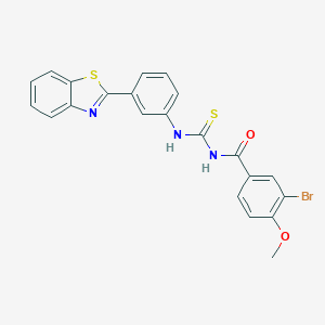 molecular formula C22H16BrN3O2S2 B399399 N-{[3-(1,3-benzothiazol-2-yl)phenyl]carbamothioyl}-3-bromo-4-methoxybenzamide 