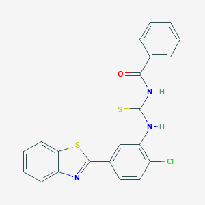 molecular formula C21H14ClN3OS2 B399401 N-{[5-(1,3-benzothiazol-2-yl)-2-chlorophenyl]carbamothioyl}benzamide 