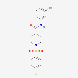 molecular formula C18H18BrClN2O3S B3994038 N-(3-bromophenyl)-1-[(4-chlorophenyl)sulfonyl]-4-piperidinecarboxamide 