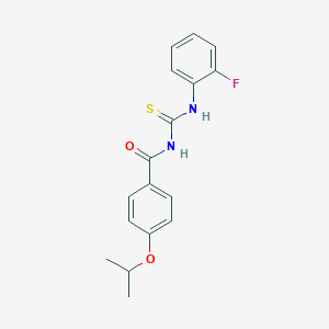 molecular formula C17H17FN2O2S B399420 N-[(2-fluorophenyl)carbamothioyl]-4-(propan-2-yloxy)benzamide 