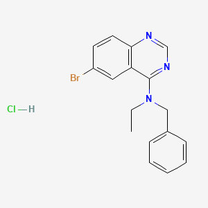 molecular formula C17H17BrClN3 B3994236 N-benzyl-6-bromo-N-ethylquinazolin-4-amine;hydrochloride 