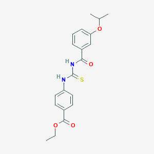 molecular formula C20H22N2O4S B399428 Ethyl 4-[({[3-(propan-2-yloxy)phenyl]carbonyl}carbamothioyl)amino]benzoate 