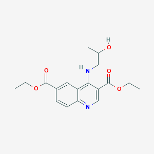 molecular formula C18H22N2O5 B3994290 Diethyl 4-[(2-hydroxypropyl)amino]quinoline-3,6-dicarboxylate 