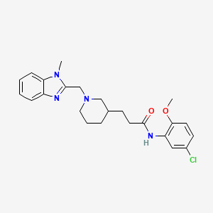molecular formula C24H29ClN4O2 B3994476 N-(5-chloro-2-methoxyphenyl)-3-{1-[(1-methyl-1H-benzimidazol-2-yl)methyl]-3-piperidinyl}propanamide 