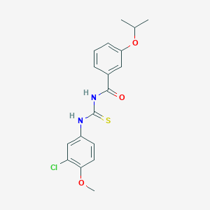 molecular formula C18H19ClN2O3S B399448 N-(3-chloro-4-methoxyphenyl)-N'-(3-isopropoxybenzoyl)thiourea 