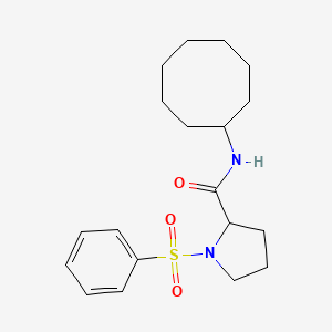 molecular formula C19H28N2O3S B3994493 N-cyclooctyl-1-(phenylsulfonyl)prolinamide 