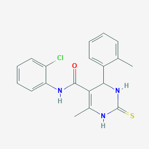 molecular formula C19H18ClN3OS B3994503 N-(2-Chlorophenyl)-6-methyl-4-(2-methylphenyl)-2-sulfanylidene-1,2,3,4-tetrahydropyrimidine-5-carboxamide 