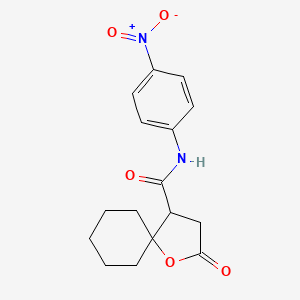 molecular formula C16H18N2O5 B3994515 N-(4-nitrophenyl)-2-oxo-1-oxaspiro[4.5]decane-4-carboxamide 