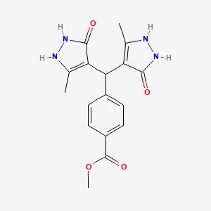 molecular formula C17H18N4O4 B3994585 methyl 4-[bis(5-hydroxy-3-methyl-1H-pyrazol-4-yl)methyl]benzoate 