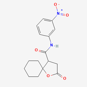 molecular formula C16H18N2O5 B3994602 N-(3-nitrophenyl)-2-oxo-1-oxaspiro[4.5]decane-4-carboxamide 