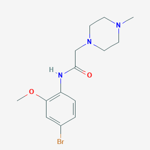 molecular formula C14H20BrN3O2 B3994689 N-(4-bromo-2-methoxyphenyl)-2-(4-methyl-1-piperazinyl)acetamide 