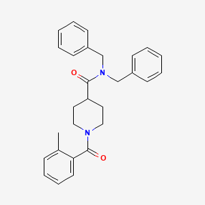 molecular formula C28H30N2O2 B3994714 N,N-dibenzyl-1-(2-methylbenzoyl)piperidine-4-carboxamide 