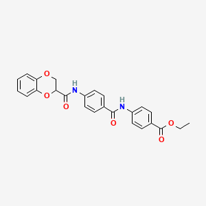 molecular formula C25H22N2O6 B3994722 ethyl 4-({4-[(2,3-dihydro-1,4-benzodioxin-2-ylcarbonyl)amino]benzoyl}amino)benzoate 