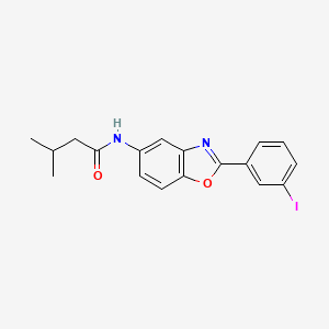 molecular formula C18H17IN2O2 B3994761 N-[2-(3-iodophenyl)-1,3-benzoxazol-5-yl]-3-methylbutanamide 
