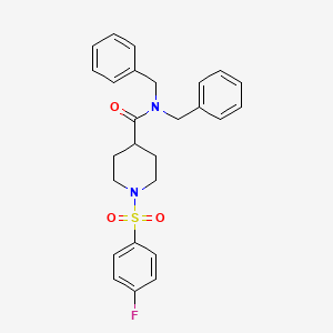 molecular formula C26H27FN2O3S B3994820 N,N-Dibenzyl-1-(4-fluorobenzenesulfonyl)piperidine-4-carboxamide 
