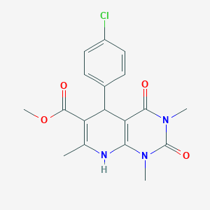 molecular formula C18H18ClN3O4 B3994852 methyl 5-(4-chlorophenyl)-1,3,7-trimethyl-2,4-dioxo-1,2,3,4,5,8-hexahydropyrido[2,3-d]pyrimidine-6-carboxylate 