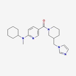 molecular formula C22H31N5O B3994875 N-cyclohexyl-5-{[3-(1H-imidazol-1-ylmethyl)-1-piperidinyl]carbonyl}-N-methyl-2-pyridinamine 