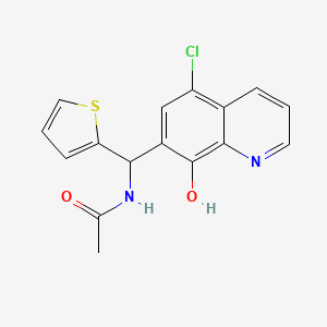 molecular formula C16H13ClN2O2S B3994971 N-[(5-chloro-8-hydroxyquinolin-7-yl)-thiophen-2-ylmethyl]acetamide 
