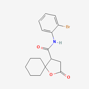 molecular formula C16H18BrNO3 B3994979 N-(2-bromophenyl)-2-oxo-1-oxaspiro[4.5]decane-4-carboxamide 