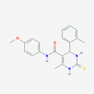 molecular formula C20H21N3O2S B3995029 N-(4-methoxyphenyl)-6-methyl-4-(2-methylphenyl)-2-sulfanylidene-3,4-dihydro-1H-pyrimidine-5-carboxamide 