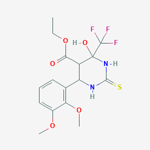 molecular formula C16H19F3N2O5S B3995032 ethyl 6-(2,3-dimethoxyphenyl)-4-hydroxy-2-thioxo-4-(trifluoromethyl)hexahydro-5-pyrimidinecarboxylate 