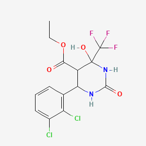 molecular formula C14H13Cl2F3N2O4 B3995061 ethyl 6-(2,3-dichlorophenyl)-4-hydroxy-2-oxo-4-(trifluoromethyl)hexahydro-5-pyrimidinecarboxylate 