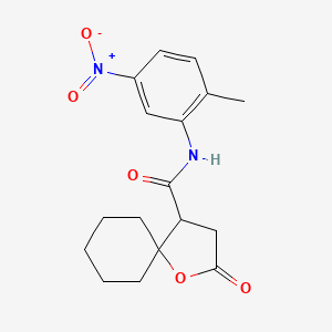 molecular formula C17H20N2O5 B3995083 N-(2-methyl-5-nitrophenyl)-2-oxo-1-oxaspiro[4.5]decane-4-carboxamide 