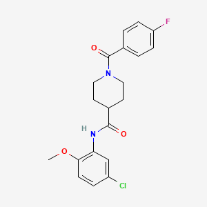 molecular formula C20H20ClFN2O3 B3995108 N-(5-chloro-2-methoxyphenyl)-1-(4-fluorobenzoyl)piperidine-4-carboxamide 