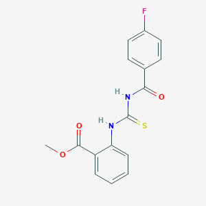 molecular formula C16H13FN2O3S B399514 Methyl 2-({[(4-fluorophenyl)carbonyl]carbamothioyl}amino)benzoate CAS No. 6417-18-1