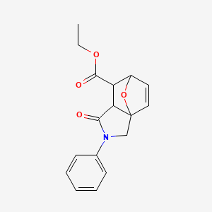 molecular formula C17H17NO4 B3995243 Ethyl 1-oxo-2-phenyl-1,2,3,6,7,7a-hexahydro-3a,6-epoxyisoindole-7-carboxylate 