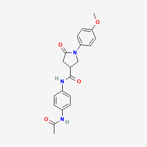 molecular formula C20H21N3O4 B3995260 N-(4-acetamidophenyl)-1-(4-methoxyphenyl)-5-oxopyrrolidine-3-carboxamide 