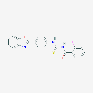 molecular formula C21H14IN3O2S B399527 N-[[4-(1,3-benzoxazol-2-yl)phenyl]carbamothioyl]-2-iodobenzamide 