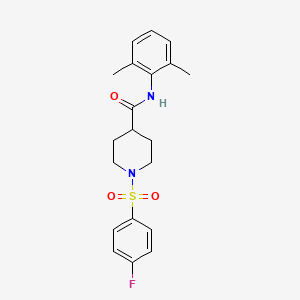 molecular formula C20H23FN2O3S B3995271 N-(2,6-Dimethylphenyl)-1-(4-fluorobenzenesulfonyl)piperidine-4-carboxamide 