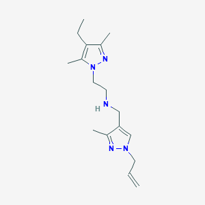 molecular formula C17H27N5 B3995299 N-[(1-allyl-3-methyl-1H-pyrazol-4-yl)methyl]-2-(4-ethyl-3,5-dimethyl-1H-pyrazol-1-yl)ethanamine 
