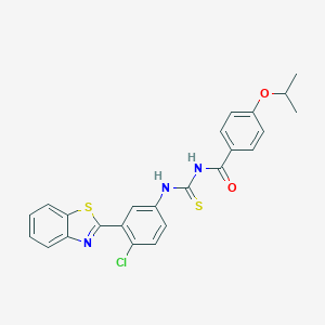 molecular formula C24H20ClN3O2S2 B399531 N-[3-(1,3-benzothiazol-2-yl)-4-chlorophenyl]-N'-(4-isopropoxybenzoyl)thiourea 