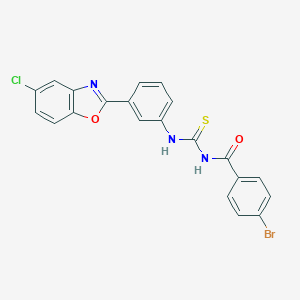 molecular formula C21H13BrClN3O2S B399534 N-(4-bromobenzoyl)-N'-[3-(5-chloro-1,3-benzoxazol-2-yl)phenyl]thiourea 