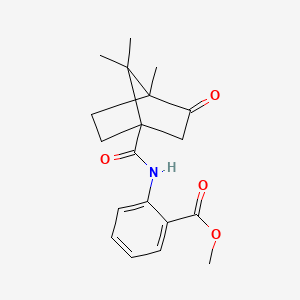 molecular formula C19H23NO4 B3995342 methyl 2-{[(4,7,7-trimethyl-3-oxobicyclo[2.2.1]hept-1-yl)carbonyl]amino}benzoate 