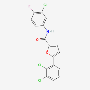 molecular formula C17H9Cl3FNO2 B3995404 N-(3-chloro-4-fluorophenyl)-5-(2,3-dichlorophenyl)furan-2-carboxamide 