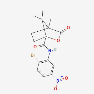 molecular formula C16H17BrN2O5 B3995428 N-(2-bromo-5-nitrophenyl)-4,7,7-trimethyl-3-oxo-2-oxabicyclo[2.2.1]heptane-1-carboxamide 
