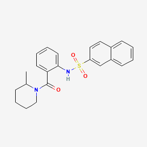 molecular formula C23H24N2O3S B3995542 N-[2-(2-methylpiperidine-1-carbonyl)phenyl]naphthalene-2-sulfonamide 