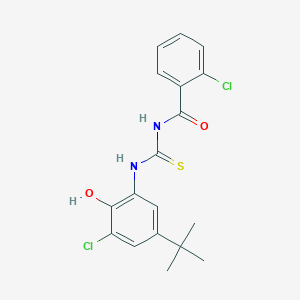 molecular formula C18H18Cl2N2O2S B399555 N-(5-tert-butyl-3-chloro-2-hydroxyphenyl)-N'-(2-chlorobenzoyl)thiourea 